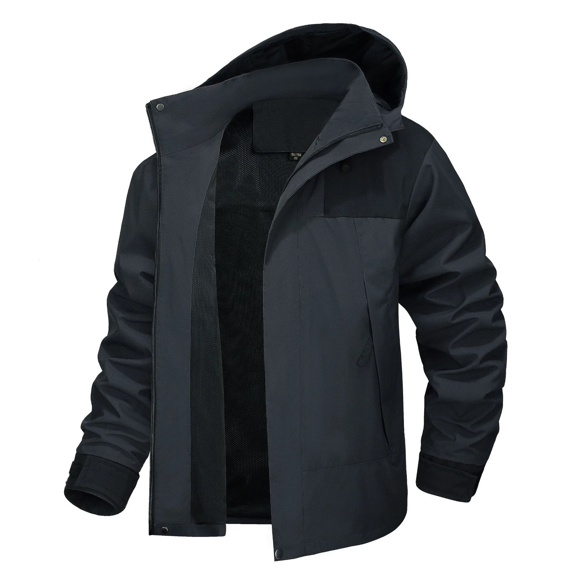 Hiking Coaches the Hunting Casual Coated Stand Collar Hooded Waterproof Windproof Outdoors Jacket for Men