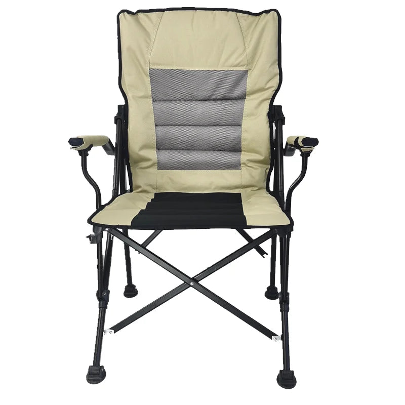 WOQI Portable Outdoor Folding Sketch Chair Iron Recliner for Beach Camping Barbecue Fishing and Off-Road Leisure