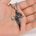 Stainless Steel Nail Cross Charm Pendants Non Tarnish Silver Gothic Rose Cross Necklace Pendant for Men Women Punk Goth Jewelry