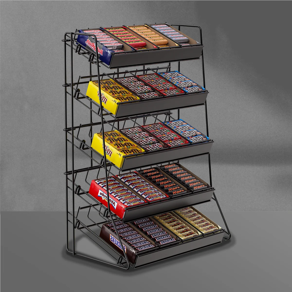 Metal Wire Display Rack Customized Small Food Storage Racks Convenience Store Snack Shelf for Supermarket Counter Display