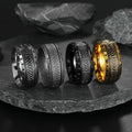 Anillo De Acero Inoxidable Waterproof Nordic Vintage 8MM Viking Ring Letter Celtic Knot Stainless Steel Religious Viking Ring