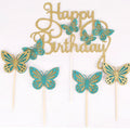 New Design 13PCS 3D Butterfly Glitter Paper Cake Topper Birthday Cake Topper Decoration Birthday Party Supplies X8033