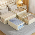 Rectangular Cloth Storage Box with Window Visual Lid Fabric Finishing Artifact Storage Solution for Clothes