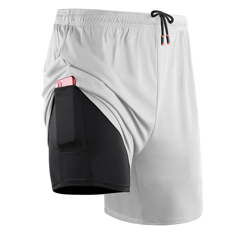 Summer Men's Double-layer Shorts Breathable and Comfortable Sports Fitness Running Men's Shorts