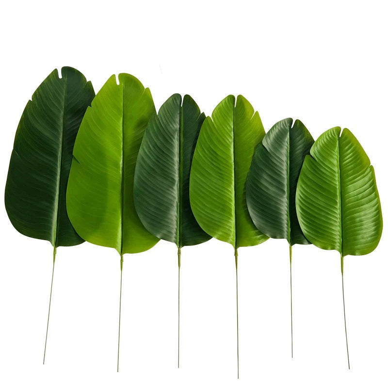 Big Size Real Touch Banana Leaf Wedding Decoration Artificial Green Plant Leaf