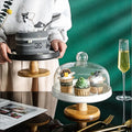 Drop Shipping Hot Nordic Internet Red Cake Bread Tall Tray Hotel Glass Lid Dessert Snack Stand Fruit Assortment Display Stand