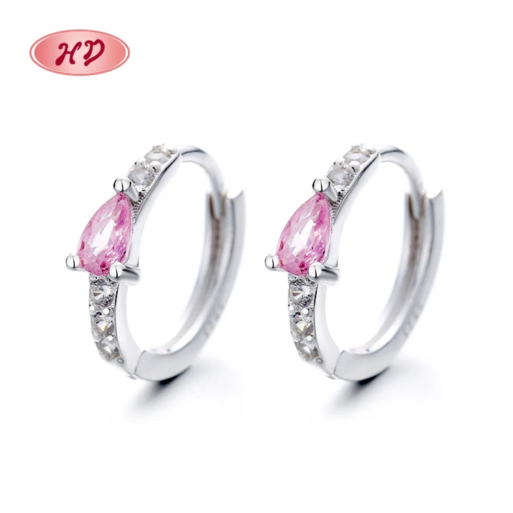 Wholesale 925 Sterling Silver Huggies Moissonate Aaa Cubic Zirconia Ear Studs Hoop Earring for Women Jewelry
