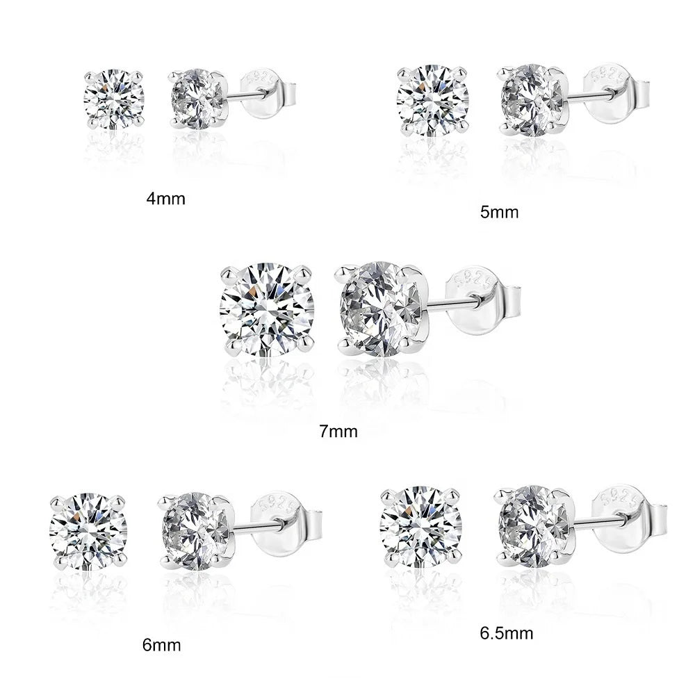 Hot Sale Silver Earrings 925 Sterling Moissanite Earrings Stud Moissanite Earrings With Best Quality