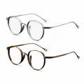 Latest Trendy Ultra Lightweight Pure Titanium Optical Glasses Solid Pattern Full Rim Retro IP Black Reading Men Women Model