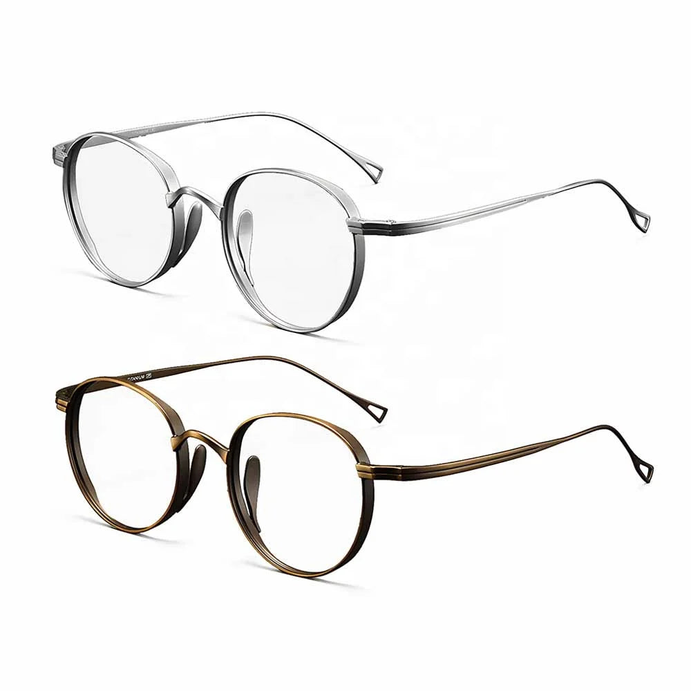Latest Trendy Ultra Lightweight Pure Titanium Optical Glasses Solid Pattern Full Rim Retro IP Black Reading Men Women Model