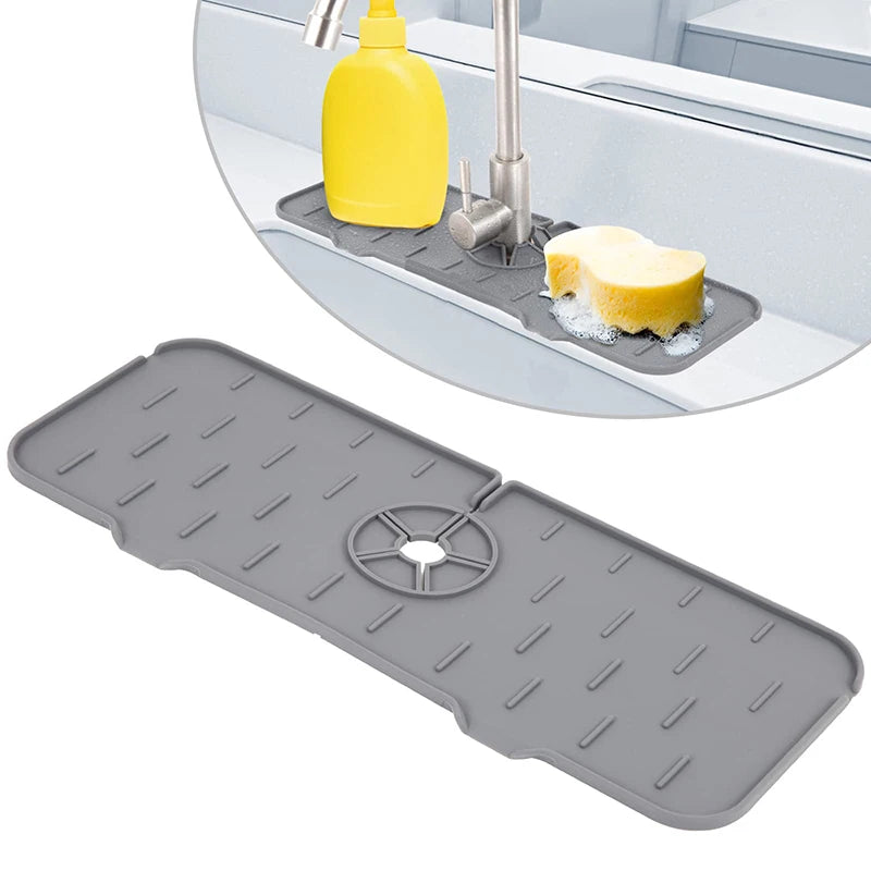 Wholesale Kitchen Silicone Faucet Water Catcher Mat Sink Draining Pad Faucet Absorbent Mat Sink Splash Guard Silicone Faucet Mat