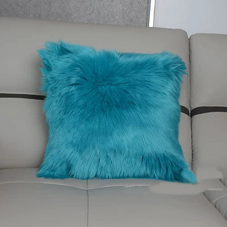 Hot Sale Modern Square Wool Pillow Long Artificial Fur Cushion for Home Decor for Sofa or Bed for Hotels