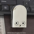Curved Back 65*42*24mm Fit 10-12mm Glass Clips SS 304 Stainless Steel Glass Handrail Clamp