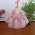 2026 Wholesale New Fashion Sequin Little Girl Puffy Evening Dress Party Wear Tulle Flower Girl Dress 1 Year Old