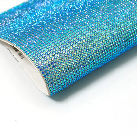 Customized Self-adhesive Iridescent AB Rhinestone Mesh Rhinestone Adhesive Sheets