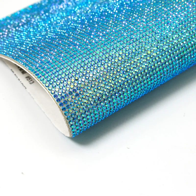 Customized Self-adhesive Iridescent AB Rhinestone Mesh Rhinestone Adhesive Sheets