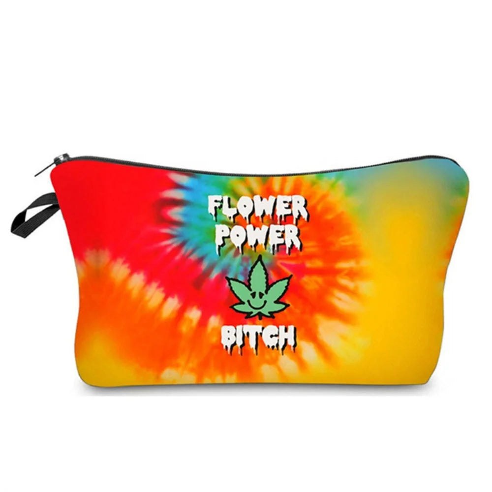 Women's Fashion English Letter Printed Simple Cosmetic Makeup Bags Factory Wholesale Travel Portable Zipper Storage Toiletries