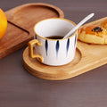 Wooden Tea Tray Bread Milk Separator Japanese Style Breakfast Tray for Coffee Shop Dessert Snack