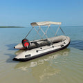 CE 12.5ft Tender CE Inflatable Fishing Boat Dinghy Hypalon PVC Pontoon Boat with Awning