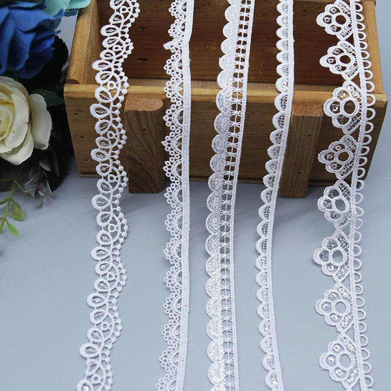 Factory Wholesale Fashion 100% Polyester Lace Trim 3d Floral Water Soluble Lace Trim for Dress
