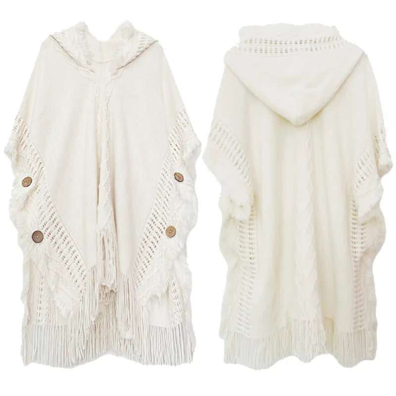 2023 New Elegant Reversible Double Faced Oversized Women's Cardigan Shawl Poncho Classic Fall Winter Wrap Traditional Shawls