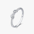 Ailmay Real 925 Sterling Silver Infinity Love Infinite CZ Rings for Women Wedding Engagement Fine Female Jewelry