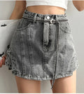 2022 Spring Summer New Arrival Fashion Design Gray Irregular Denim Shorts Skirt Women Short Jeans