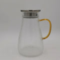 50oz Borosilicate Glass Camping Water Pitcher Handle Fruit Infuser Heat Resistant Stainless Steel Lid for Coffee Fruit Juice MegaBDM