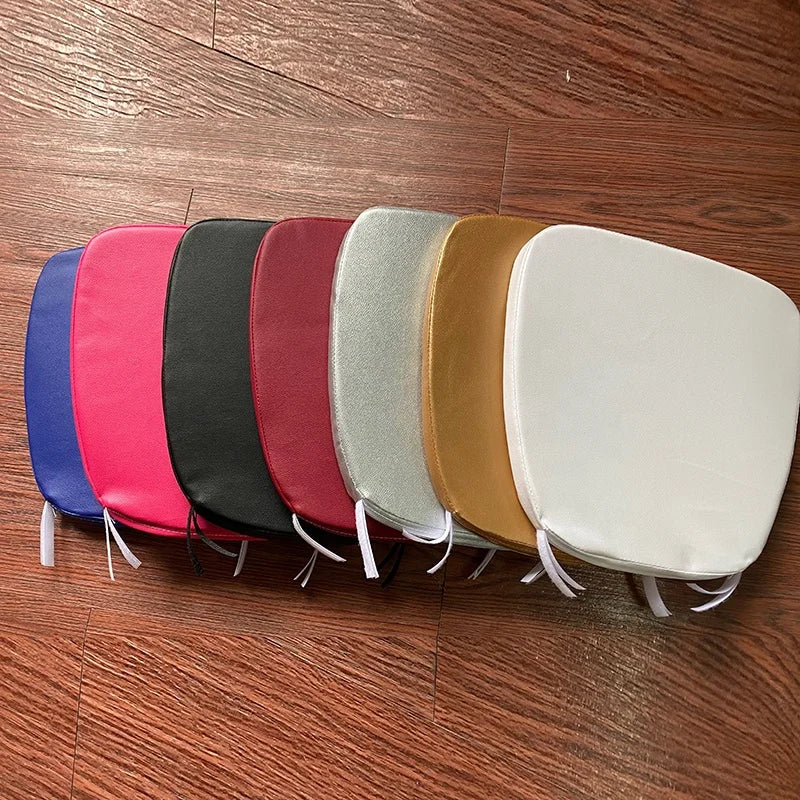 Wholesale High Quality Leather Fabric Wedding Tifany Chiavari Chair Cushion Sponge Filled Multi-color Hotel Chair Cushions
