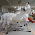 Support Oem Carousel Horse Fiberglass Prop/ White Large Size Simulation Horse Statue/ Wild Life Size Garden Horse Statue