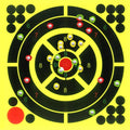 Multi Colour 8x8 Inch Four Colour Splatterburst Bullseye Reactive Paper Shooting Targets - Shots Burst Bright Fluorescent Yellow