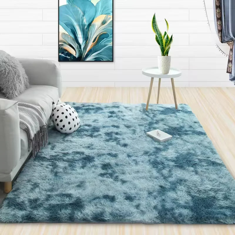 Modern Large PV Plush Area Rug Machine Made 3D Tufted Home Bedroom Living Room Bathroom