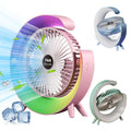 2025 Portable Air Circulation Desk Oscillating Fan Electric Small Table Fan with Colorful Night Light for Room Home