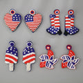 4th July Trendy Huggie Earrings for Women American Flag Heart Star Popsicle Boot Drop Design Beads Parties Weddings Gifts