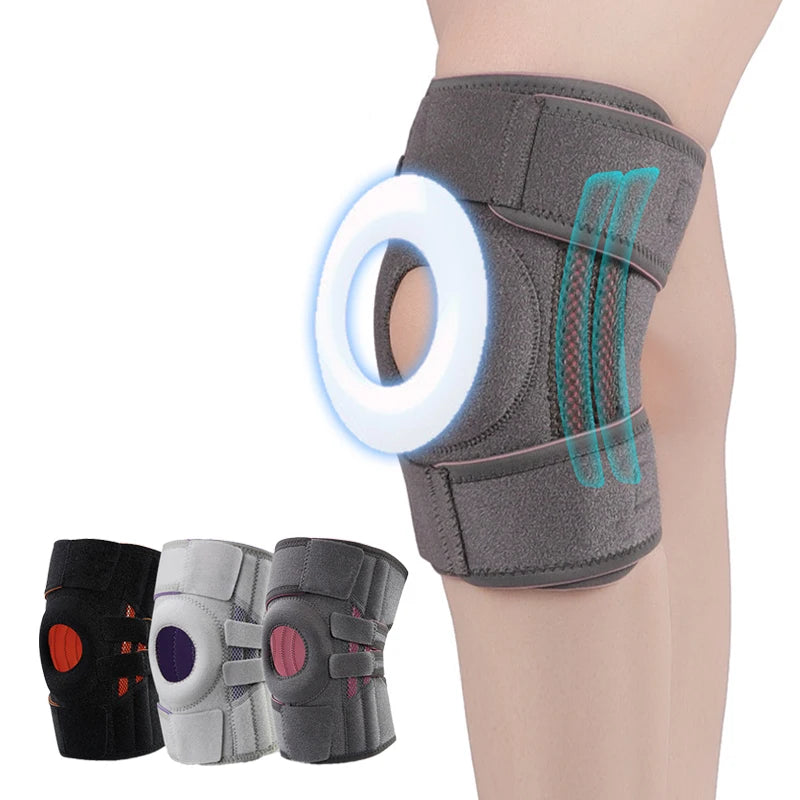 Breathable Non-Slip Gym Sport Protective 4 Spring Fitness Knee Meniscus Support Brace