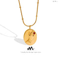 China Custom Fashion Round Shaped Charm Zircon Inlay Choker 18K Gold Plated Necklace for Women