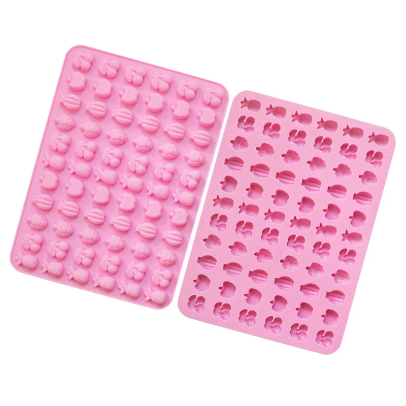 66-Cavity Non Stick Mini Fruit Silicone Candy Mold for DIY Gummy Ice Jelly Chocolate Fruit Gummy Mold Silicone