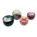 Hot Sale Candle Jars With Lid Bulk Round Christmas Candle Container Tins Big Belly Customized Printed Empty Storage Box
