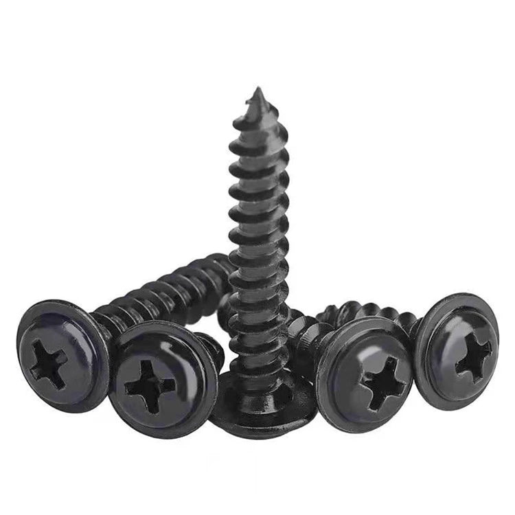 M1.4 M1.7 M2 M2.3 M2.6 M3 M3.5 M4 M5 Wood Sheet Metal Black Phillips Wafer Modified Truss Head Self Tapping Screws