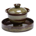 Japanese Style Handmade Stoneware Tureen High Temperature Reduction Burning Ceramic Gaiwan Kung Fu Tea Set Tea Bowl Tea Cup