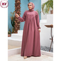 Latest Free Size Falbala Abaya Dress for Muslims Soft Floral Crepe Fabric Islamic Clothing From Dubai