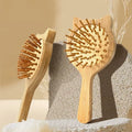Kitten-Shaped Bamboo Scalp Massage Comb with Air Bag & Cushion Cute Cartoon Design for Kids to Carry Small Scalp Massage Comb
