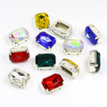 Dongzhou Octagon Glass Rhinestones Crystal With Metal Settings Wholesale Loose Crystal Beads for Jewelry Making Diy Accessories