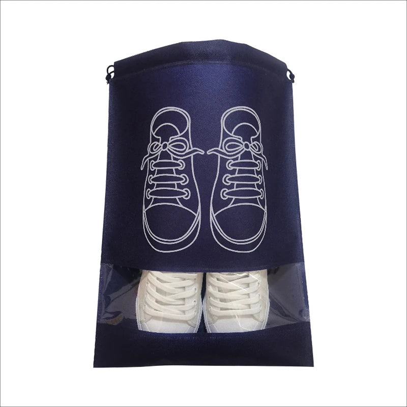 Cheap Stock Portable Shoe Organizer Custom Small Travel Storage Bags Dustproof Non-woven Drawstring Shoe Storage Bag