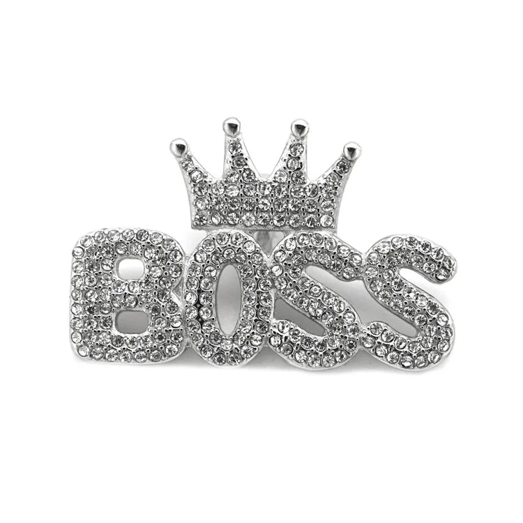 New Arrival Necklace Stainless Steel Crown Pendant Full Diamond BOSS Charm Necklace