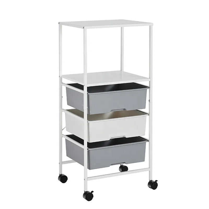 OEM/ODM Table Top 4 Layer Rolling Storage Cart With Drawers Movable Kitchen Organizer Rack Storage Trolley