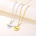 Personalized Custom Logo Stainless Steel Sublimation Blank Round Shape Metal Keychain Necklace Key Ring for Engraving