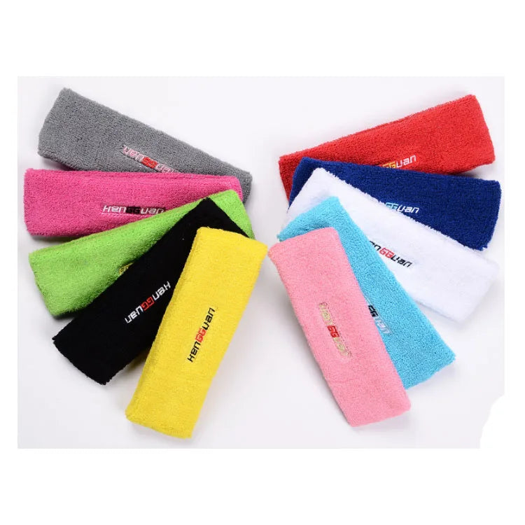 Custom Sports Basketball Football Terry Cloth Embroidery Women Men Cotton Elastic Head Sweatband Headband