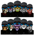 Skull Headband Magic Turban Seamless Multifunctional Sports Face Mask Men's Bandana