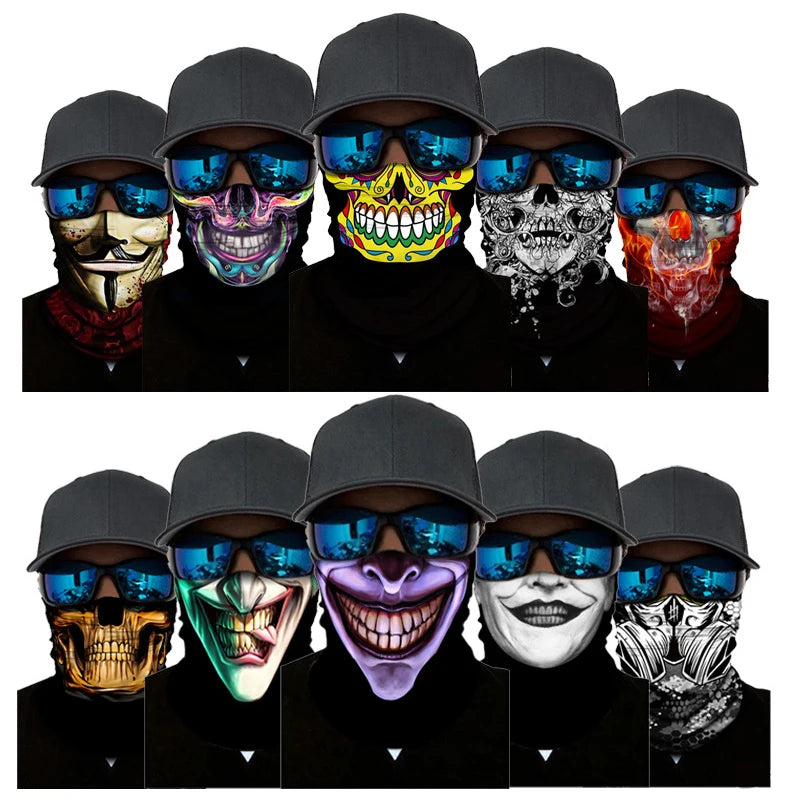 Skull Headband Magic Turban Seamless Multifunctional Sports Face Mask Men's Bandana